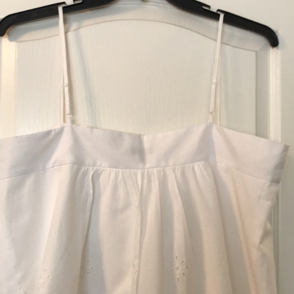 BIN6 Nine West White Delicate Eyelet Summer Tank with Spaghetti Straps - Picture 7 of 11